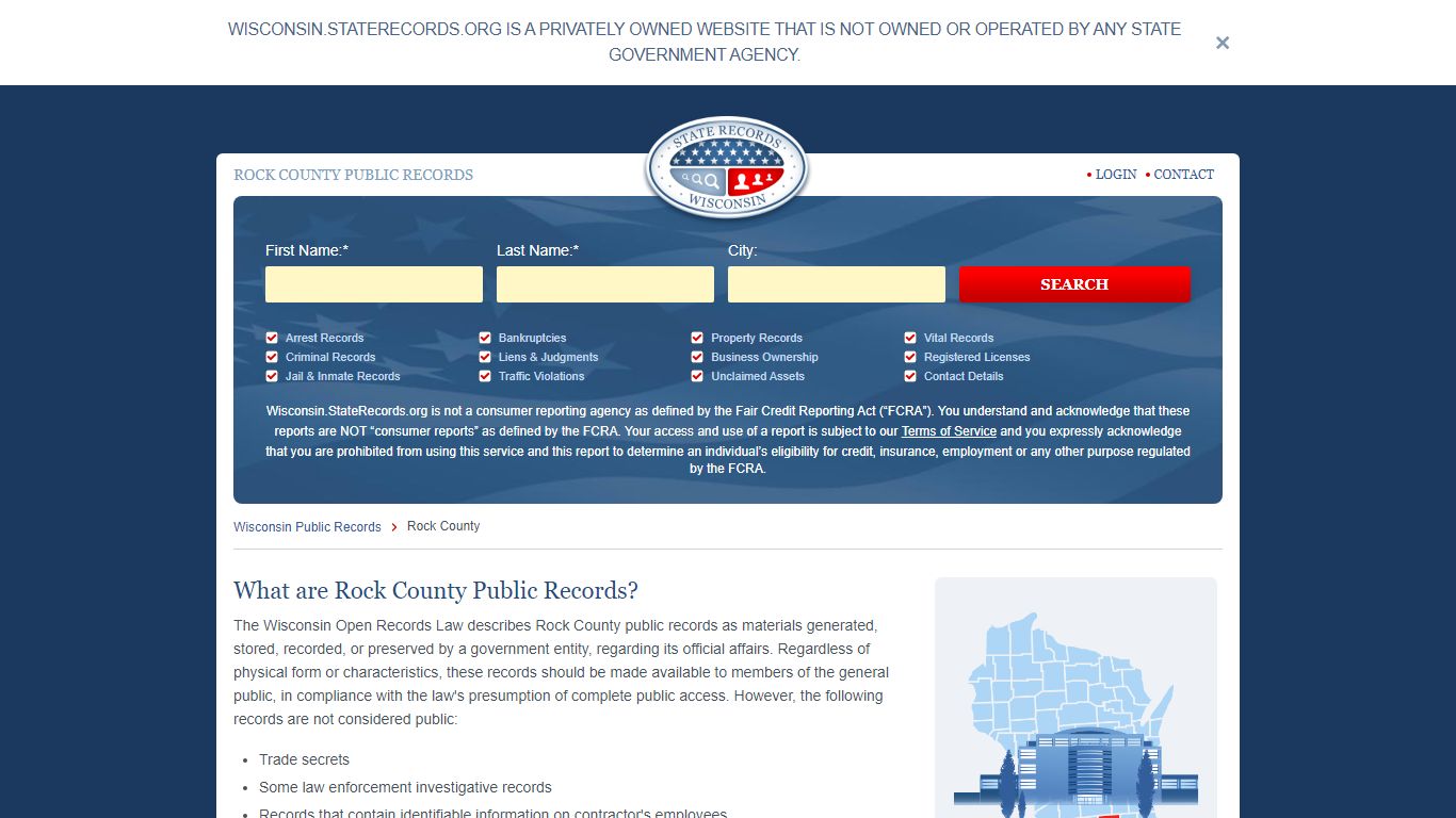 Rock County Arrest, Court, and Public Records | StateRecords.org